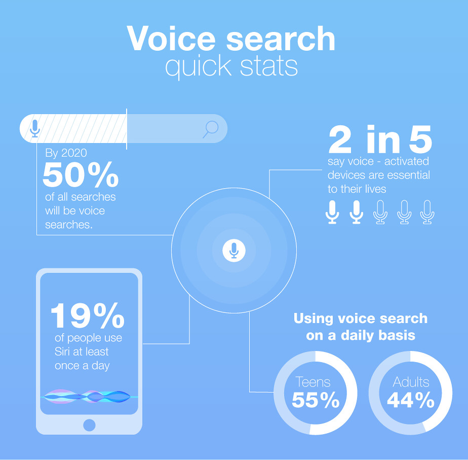 Imagen con las estadísticas de voice search en 2020